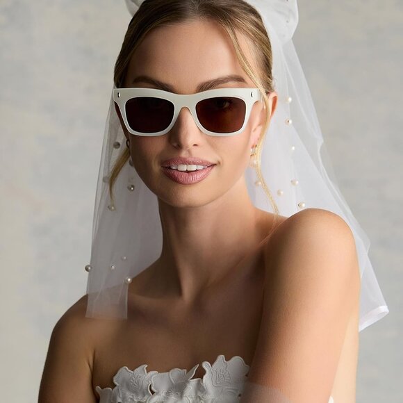 Oversized Rectangular Sunglasses Women Men Acetate UV Protection Fashion - Picture 2 of 8